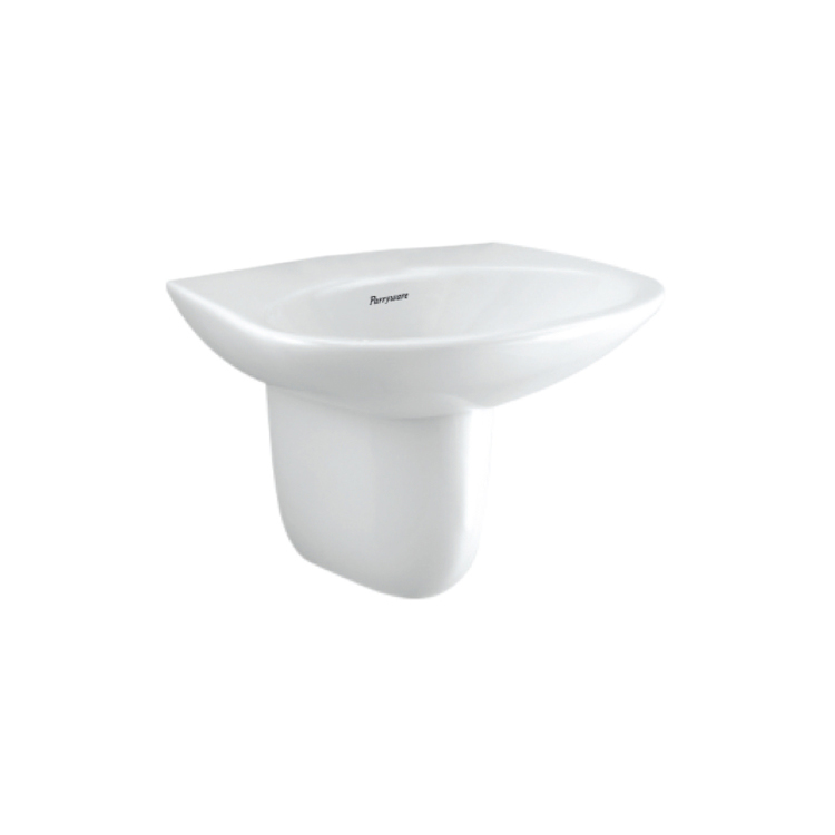 Parryware Flair Basin With Pedestal C04601C - White