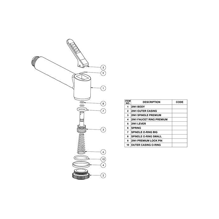 WATERTEC Health Faucet - Model : ICON -1mtr, White